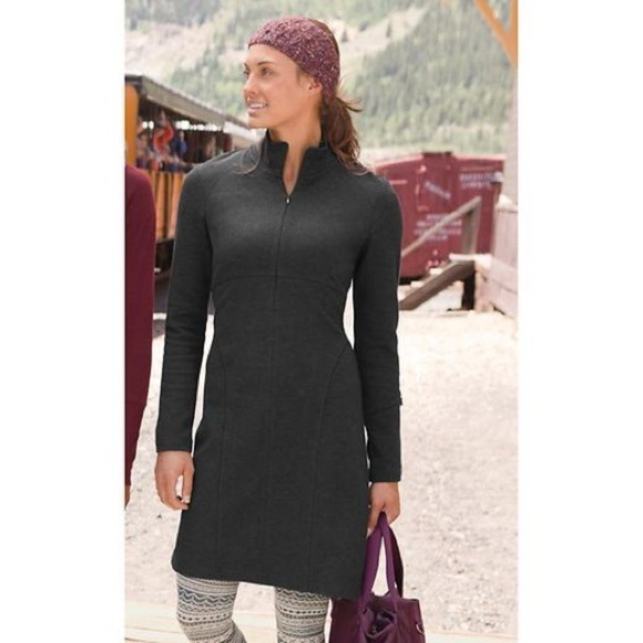 Athleta Cassidy half zip dark gray dress long sleeve women’s size large tall - Picture 1 of 10